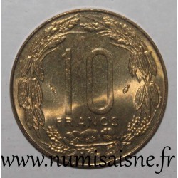 CENTRAL AFRICAN STATES - KM 9 - 10 FRANCS 1985