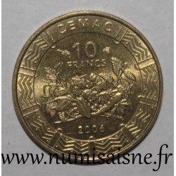 CENTRAL AFRICAN STATES - KM 19 - 10 FRANCS 2006