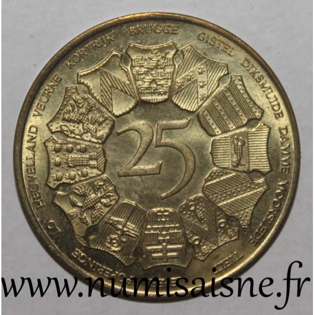 BELGIUM - Municipality token - 25 Westvlaander 1980