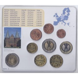 GERMANY - Set of 9 euro coins 2006 A - Berlin - 2 euro Schleswig Holstein