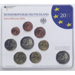 ALLEMAGNE - Coffret 9 pièces euro 2011 F - Stuttgart - 2 euro Nordrhein-Westfalen