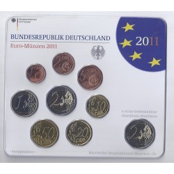 GERMANY - Set of 9 euro coins 2011 D- Munich - 2 euro Nordrhein-Westfalen