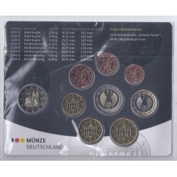 GERMANY - Set of 9 euro coins 2021 D - Munich - 2 euro Sachsen-Anhalt