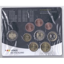 GERMANY - Set of 9 euro coins 2020 J - Hamburg - 2 euro Schloss Sanssouci