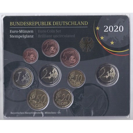 ALLEMAGNE - Coffret 9 pièces euro 2020 D - Berlin - 2 euro Schloss Sanssouci