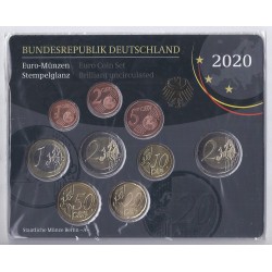 ALLEMAGNE - Coffret 9 pièces euro 2020 A - Berlin - 2 euro Schloss Sanssouci