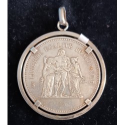 SILVER PENDANT - 50 FRANCS HERCULES 1976