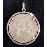 SILVER PENDANT - 50 FRANCS HERCULES 1976