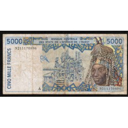 WEST AFRICAN STATES - IE HOW - PICK 113 A a  - 5.000 FRANCS 19(92) - "A"- B C E A O