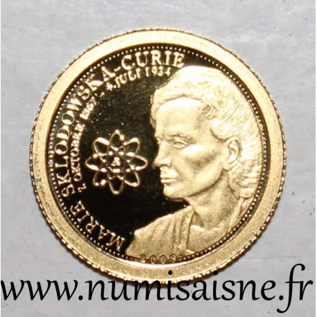 SAMOA - 1 DOLLAR 2009 - OR - MARIE SKLODOWSKA CURIE 1867 - 1934