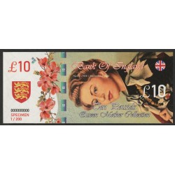 UNITED KINGDOM - 10 POUND - SPECIMEN - ELIZABETH II - QUEEN MOTHER COLLECTION - COSTUME TICKET