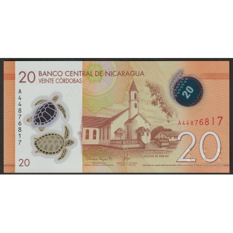 NICARAGUA  - 20 CORDOBAS - 08/04/2019 - POLYMER - TURTLE