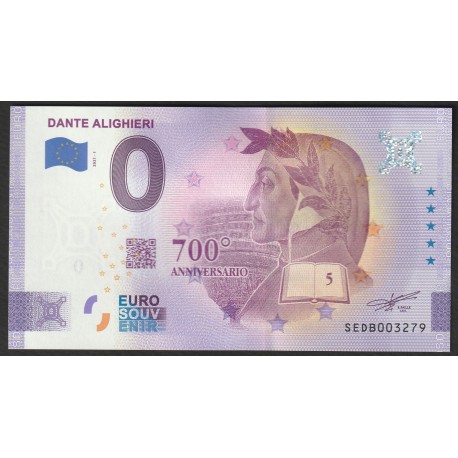 ITALY - 0 EURO SOUVENIR NOTE - 700 YEARS OF DANTE ALIGHIERI - 2021-1