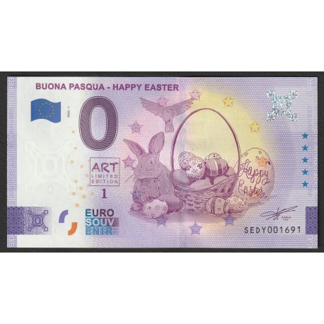 HAPPY EASTER - 0 EURO SOUVENIR NOTE - ART LIMITED EDITION / 1 - 2022-1