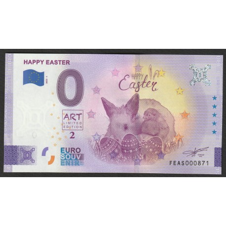 HAPPY EASTER - 0 EURO SOUVENIR NOTE - ART LIMITED EDITION / 2 - 2022-1