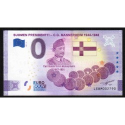 FINNLAND - 0 EURO SOUVENIR-BANKNOTE - PRÄSIDENT - CG MANNERHEIM (1944-1946) - 2021-6