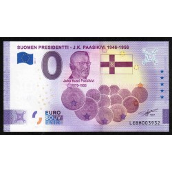 FINLAND - 0 EURO SOUVENIR BANKNOTE - PRESIDENT - J.K. PAASIKIVI (1946-1956) - 2021-7