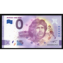 ARGENTINE - BILLET DE 0 EURO SOUVENIR - DIEGO MARADONA (1960-2020) - 2021-2