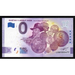 SWEDEN - 0 EURO SOUVENIR BANKNOTE - KING GUSTAV II ADOLPF VASA - 2020-3