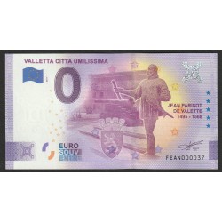 MALTA - 0 EURO SOUVENIR BANKNOTE - JEAN PARISO DE VALETTE (1495-1568) - 2021-1 - SMALL ISSUE (37)