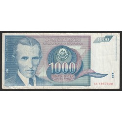 YUGOSLAVIA - PICK 110 - 1000 DINARA - 1991