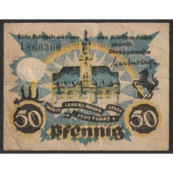 GERMANY - NOTGELD - STUTTGART - 50 PFENNIG - 31/07/1921