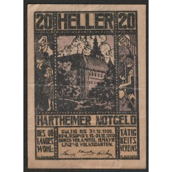 ALLEMAGNE - NOTGELD - LINZ A/DVOLKSGARTEN - 20 HELLER - 31/12/1920