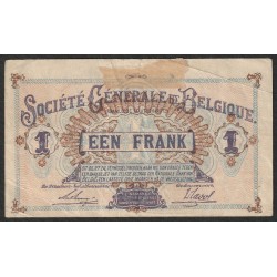 BELGIUM - PICK 86 b - 1 FRANC - 17/10/1917