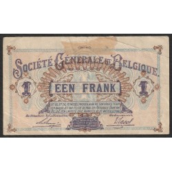 SOCIETE GENERALE DE BELGIQUE - PICK 86 b - 1 FRANC - 17/10/1917