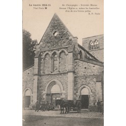 KOMITAT 51250 - SUIPPES - DER KRIEG 1914-15 - KIRCHE IN TRÜMMERN - BEGRÄBNIS EINES UNSERER TAPFEREN POILUS