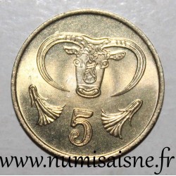 CYPRUS - KM 55 - 5 CENTS 1988 - Bull