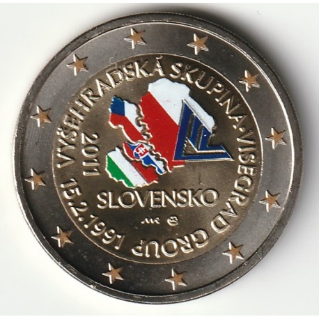 SLOVAKIA - KM 114 - 2 EURO 2011 - VISEGRAD AGREMENT - COLOR