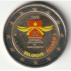 BELGIQUE - KM 248 - 2 EURO 2008 - DROITS DE L'HOMME - Couleur
