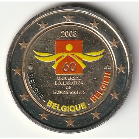 BELGIUM - KM 248 - 2 EURO 2008 - HUMAN RIGHTS - Colour