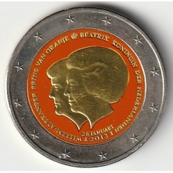 NETHERLANDS - KM 332 - 2 EURO 2013 - ABDICATION OF QUEEN BEATRIX - Color