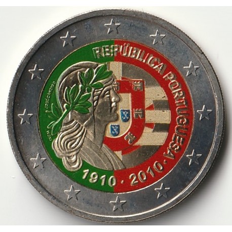 PORTUGAL - KM 796 - 2 EURO 2010 - PORTUGUESE REPUBLIC - COLOUR