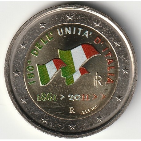 ITALY - KM 338 - 2 EURO 2011 - ITALIAN UNIFICATION - COLOUR