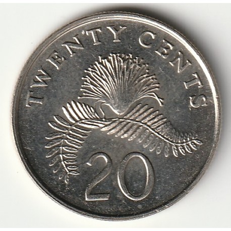 SINGAPORE - KM 101 - 20 CENTS 1996