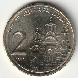 SERBIA - KM 35 - 2 DINARS 2003 - Kosovo - MONASTERY
