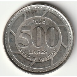 LIBANON - KM 39 - 500 LIVRES 1996 - Zeder