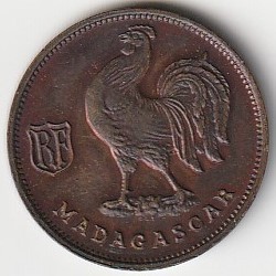 MADAGASCAR - KM 1 - 50 CENTIMES - 1943 - COQ