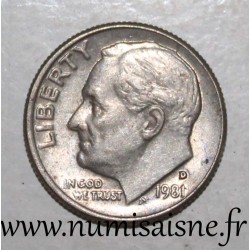 VEREINIGTE STAATEN - KM 195 - 1 DIME 1981 D - Denver - ROOSEVELT