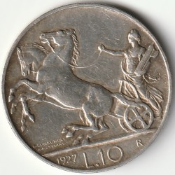 ITALY - KM 68.2 - 10 READ 1927 R - VICTOR EMMANUEL III - HORSES