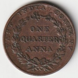 BRITISCHER INDIEN - KM 446.1 - 1/4 ANNA 1835 (b) - 'MADRAS PRESIDENCY' - BOMBAY