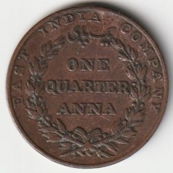 BRITISH INDIA - KM 446.1 - 1/4 ANNA 1835 (b) - 'MADRAS PRESIDENCY' - BOMBAY