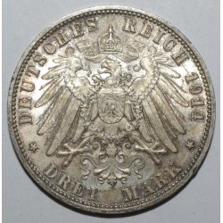 ALLEMAGNE - WURTTEMBERG - KM 635 - 3 MARK 1914 F - SUPERBE