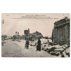 County 51250 - SERMAIZE-LES-BAINS - BATTLE OF THE MARNE (1914) - THE RUINS UNDER THE SNOW - HOUSES IN LOMBARD STREET