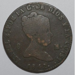 ESPAGNE - KM 531.3 - 8 MARAVEDIS 1842 - Isabelle II