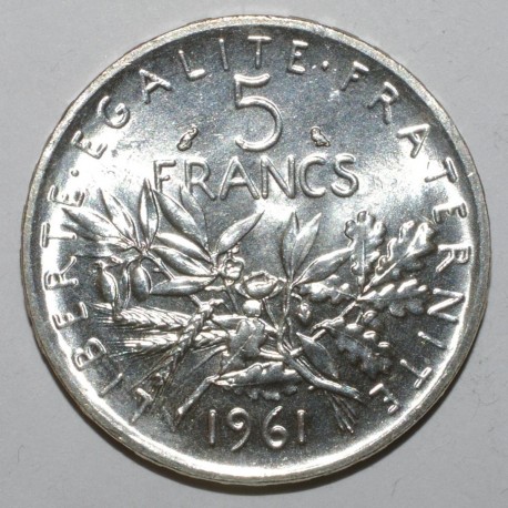 FRANCE - KM 926 - 5 FRANCS 1961 - TYPE SOWER FRANCE - KM 926 - 5 FRANCS 1961 - TYPE SOWER