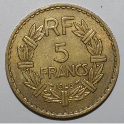 FRANCE - KM 888 - 5 FRANCS 1946 C - Castelsarrasin - TYPE LAVRILLIER - BRONZE ALU